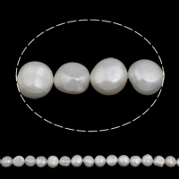 Bulvių išauginti gėlavandenių perlų karoliukai, Gėlo vandens perlų, "Nuggets", natūralus, baltas, Įvertinimas A., 10-11mm, Skylė:Apytiksliai 0.8mm, Parduota už Apytiksliai 14.5 Inch Strand