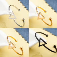Zinc Alloy Cuff Bangle Triangle plated lead & cadmium free 65mm Inner Approx 60mm Length Approx 7 Inch Sold By PC