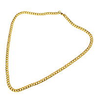 Stainless Steel Chain Necklace gold color plated twist oval chain Length Approx 21 Inch Sold By Lot