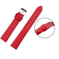 Watch Bands Cowhide stainless steel pin buckle red Sold By Set