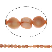 Natürliche Korallen Perlen, klare Orange, 8x5mm-11x10x6mm, Bohrung:ca. 1mm, ca. 41PCs/Strang, verkauft per ca. 15.5 ZollInch Strang