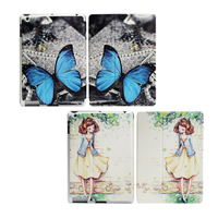 PU Leather IPad Case with PC Plastic Rectangle brushwork for iPad2 3 4 Sold By PC