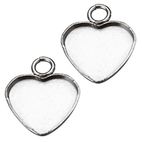 Stainless Steel Pendant Setting, Heart, original color, 12x15x1.50mm, Hole:Approx 2mm, Inner Diameter:Approx 11x10mm, 1000PCs/Lot, Sold By Lot