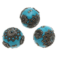 Indonesia Beads with Zinc Alloy Round antique bronze color plated 14mm Approx 1mm Sold By Bag