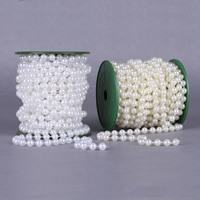 Beaded Garland Trim & Strand ABS Plastic Pearl with plastic spool Round 8mm  Sold By PC
