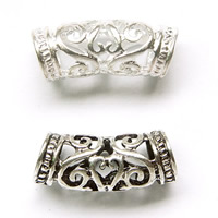 Zinc Alloy Tube Beads plated hollow nickel lead & cadmium free Approx 7mm Sold By Lot