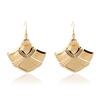 Iron Drop Earring gold color plated nickel lead & cadmium free Sold By Pair