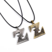Zinc Alloy Jewelry Necklace with PU Leather Letter Z plated lead & cadmium free Sold Per Approx 17.7 Inch Strand