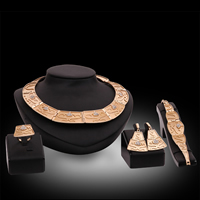 Zinc Alloy Jewelry Sets finger ring & bracelet & earring & necklace brass earring lever back clip gold color plated with rhinestone lead & cadmium free  US Ring Length Approx 8 Inch Approx 16 Inch Sold By Set