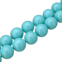 South Sea Shell perler, Runde, forskellig størrelse for valg, blå, Hole:Ca. 0.1mm, Længde Ca. 16 inch, Solgt af Lot
