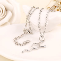 Zinc Alloy Jewelry Necklace with iron chain with 5cm extender chain platinum color plated oval chain lead & cadmium free Sold Per Approx 11.8 Inch Strand