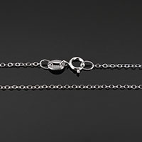 925 Sterling ezüst nyaklánc lánc, 925 Ezüst, különböző hosszúságú választás & ovális lánc, 1.80x1.30x0.20mm, 10Strands/Lot, Által értékesített Lot