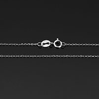 925 Sterling Silver Necklace Chain, different length for choice & oval chain, 1.30x1x0.20mm, 10Strands/Lot, Sold By Lot