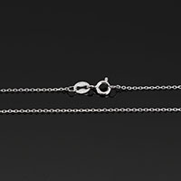 925 Sterling ezüst nyaklánc lánc, 925 Ezüst, különböző hosszúságú választás & ovális lánc, 1.40x1x0.20mm, 10Strands/Lot, Által értékesített Lot