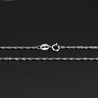 925 Sterling sølv halskæde kæde, forskellige længde for valg & Singapore kæde, 2x0.20mm, 10Strands/Lot, Solgt af Lot