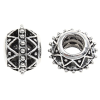 Zinc Alloy European Beads Drum antique silver color plated without troll & hollow lead & cadmium free Approx 5mm Sold By Bag