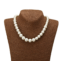 Glass Pearl Necklace zinc alloy lobster clasp with 2.5lnch extender chain platinum color plated Length Approx 18 Inch Sold By Lot
