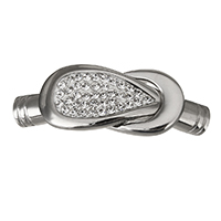 Stainless Steel Magnetic Clasp with Rhinestone Clay Pave original color Approx 5mm Sold By Lot
