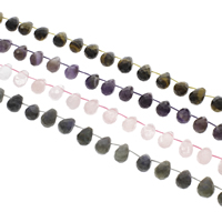 Mieszane Koraliki Gemstone, Kamień szlachetny, Łezka, do wyboru różne materiały & fasetowany, klasy AAA, 10x13mm-11x15mm, otwór:około 1mm, około 28komputery/Strand, sprzedawane na 15 cal Strand