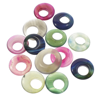 spets agat Länkning ring, Donut, blandade färger, Grade AAA, 25x5mm-30x6mm, Hål:Ca 12-14mm, 10PC/Bag, Säljs av Bag