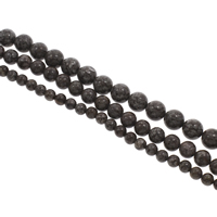 Abalorios Obsidiana Copo de Nieve, Esférico, diverso tamaño para la opción, agujero:aproximado 1mm, longitud aproximado 15 Inch, Vendido por Bolsa