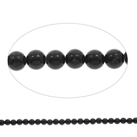 Schwarze Stein Perlen, schwarzer Stein, rund, verschiedene Größen vorhanden, Bohrung:ca. 1mm, Länge ca. 15 ZollInch, verkauft von Tasche