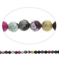 Perles agates, Agate, Rond, facettes, couleurs mélangées, 12mm, Trou:Environ 1mm, Longueur Environ 15 pouce, Environ 32PC/brin, Vendu par sac