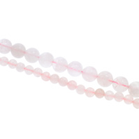 Natürliche Rosenquarz Perlen, rund, verschiedene Größen vorhanden, Bohrung:ca. 1mm, Länge ca. 15 ZollInch, verkauft von Tasche