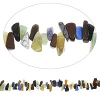 Chips de pierres précieuses, pierre gemme, pepite, 6x10mm-16x25mm, Trou:Environ 0.8mm, Longueur Environ 15 pouce, 5Strandstoron/sac, Environ 100PC/brin, Vendu par sac