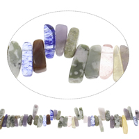 Chips de pierres précieuses, pierre gemme, pepite, 5x13mm-10x35mm, Trou:Environ 1mm, Longueur Environ 15 pouce, 5Strandstoron/sac, Environ 95PC/brin, Vendu par sac