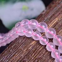 Natürliche Rosenquarz Perlen, rund, verschiedene Größen vorhanden, Bohrung:ca. 1-2mm, Länge ca. 15 ZollInch, verkauft von Menge