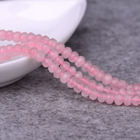 Natürliche Rosenquarz Perlen, Rondell, verschiedene Größen vorhanden & facettierte, Bohrung:ca. 1mm, verkauft per ca. 15 ZollInch Strang