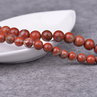 Roter Jaspis Perle, rund, natürlich, verschiedene Größen vorhanden, Grade A, Bohrung:ca. 1mm, Länge ca. 15 ZollInch, verkauft von Menge