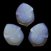 Pendentifs opale de mer, Opaline, fleur, 34x45x12mm-35x48x13mm, Trou:Environ 1mm, 10PC/sac, Vendu par sac