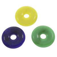 Agat smycken Häng, Färgat Jade, Donut, blandade färger, 25x5mm, Hål:Ca 6mm, 10PC/Bag, Säljs av Bag
