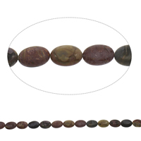 Natuurlijke Indiase Agaat kralen, Indian Agaat, Plat Ovaal, 13x18x6mm, Gat:Ca 1mm, Ca 22pC's/Strand, Per verkocht Ca 15.5 inch Strand