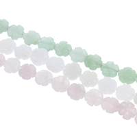 Gemstone smykker perler, Ædelsten, Flower, forskellige materialer til valg, 12x5mm, Hole:Ca. 1mm, Ca. 33pc'er/Strand, Solgt Per Ca. 15 inch Strand