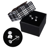 925 Sterling Silver Stud Earrings without box & micro pave cubic zirconia Sold By Pair