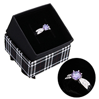 Cubic Zirconia Micro Pave 925 Sterling Silver Rings without box & micro pave cubic zirconia 7mm US Ring Sold By PC