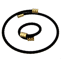 Stainless Steel smycken Ställer, bangleskjorta & finger ring, ROSTFRITT STÅL, plated, justerbar & två ton, 2.5mm, 2.5mm, Innerdiameter:Ca 49mm, Storlek:6.5, Längd Ca 7 inch, 12Satser/Lot, Säljs av Lot