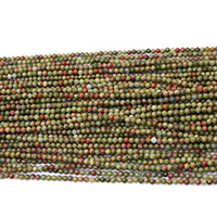 Unakit Perlen, Unakite, rund, natürlich, verschiedene Größen vorhanden, Bohrung:ca. 0.5mm, Länge ca. 17 ZollInch, verkauft von Menge