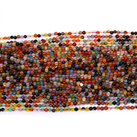 Turmalin Color Agate Bead, Rund, naturlig, olika storlek för val, Hål:Ca 0.5mm, Längd Ca 16 inch, Säljs av Lot