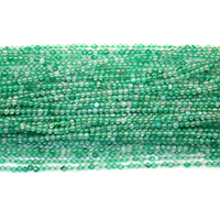Perle agate verte naturelle, Rond, normes différentes pour le choix, Trou:Environ 0.5mm, Longueur Environ 16 pouce, Vendu par lot