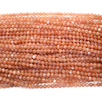 Mondstein Perlen, rund, verschiedene Größen vorhanden, orange, Bohrung:ca. 0.5mm, Länge ca. 16 ZollInch, verkauft von Menge