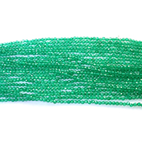 Natürliche grüne Achat Perlen, Grüner Achat, rund, verschiedene Größen vorhanden & facettierte, Bohrung:ca. 0.5mm, Länge ca. 16 ZollInch, verkauft von Menge