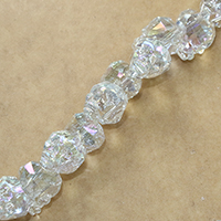 Crystal perle, Kristal, Lobanja, šarene pozlaćen, različite veličine za izbor & faceted, Kristal, Rupa:Približno 2mm, 50računala/Lot, Prodano By Lot