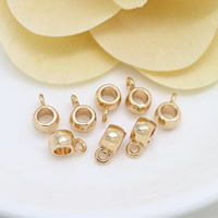 Brass Bail Beads, 24K gold plated, nickel, lead & cadmium free, 5.50x8.50x4mm, Hole:Approx 3mm, 1.3mm, 100PCs/Lot, Sold By Lot