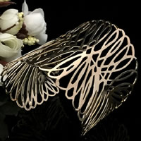 Iron Cuff Bangle gold color plated hollow nickel lead & cadmium free 77mm Inner Approx 53mm Length Approx 6 Inch Sold By Lot
