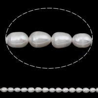 Perlas Arroz Freshwater, Perlas cultivadas de agua dulce, natural, Blanco, Grado A, 6-7mm, agujero:aproximado 0.8mm, Vendido para 14 Inch Sarta