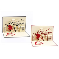 Paper 3D Greeting Card Rectangle word love 3D effect Sold By Lot